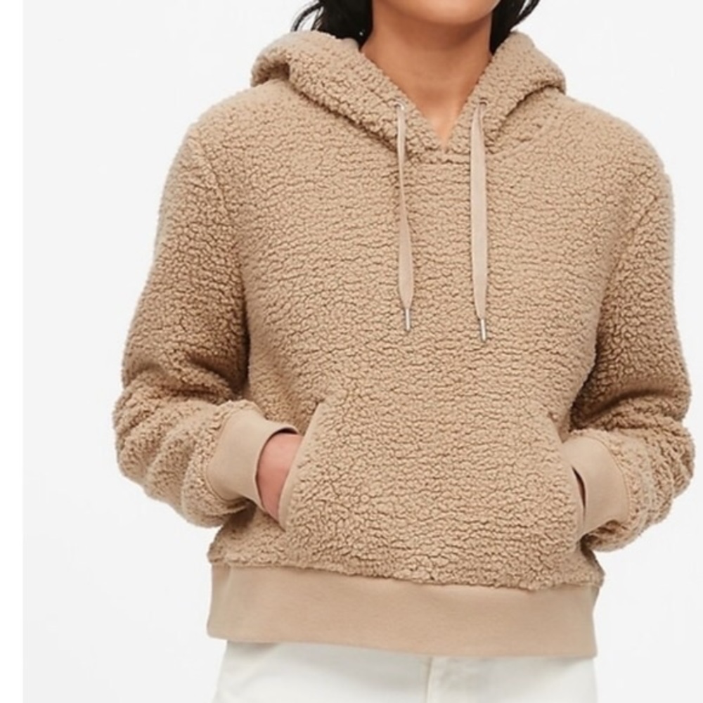 Banana Republic Teddy Sherpa Cropped Hoodie